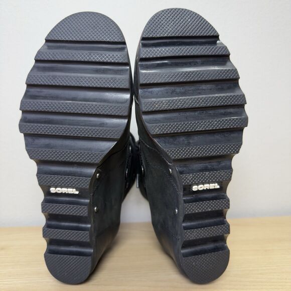 Sorel Joan Of Arctic Wedge II Boots Womens 10 Lace Up Bootie NL3018-010 Black - Picture 12 of 12